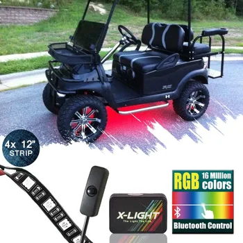 X-LIGHT Bluetooth Golf Cart Podvozok Svietiť LED Osvetlenie Auta | RGB Prízvuk Neon Pásy w/Switch | Hudba Aktívny| Milióna Farieb